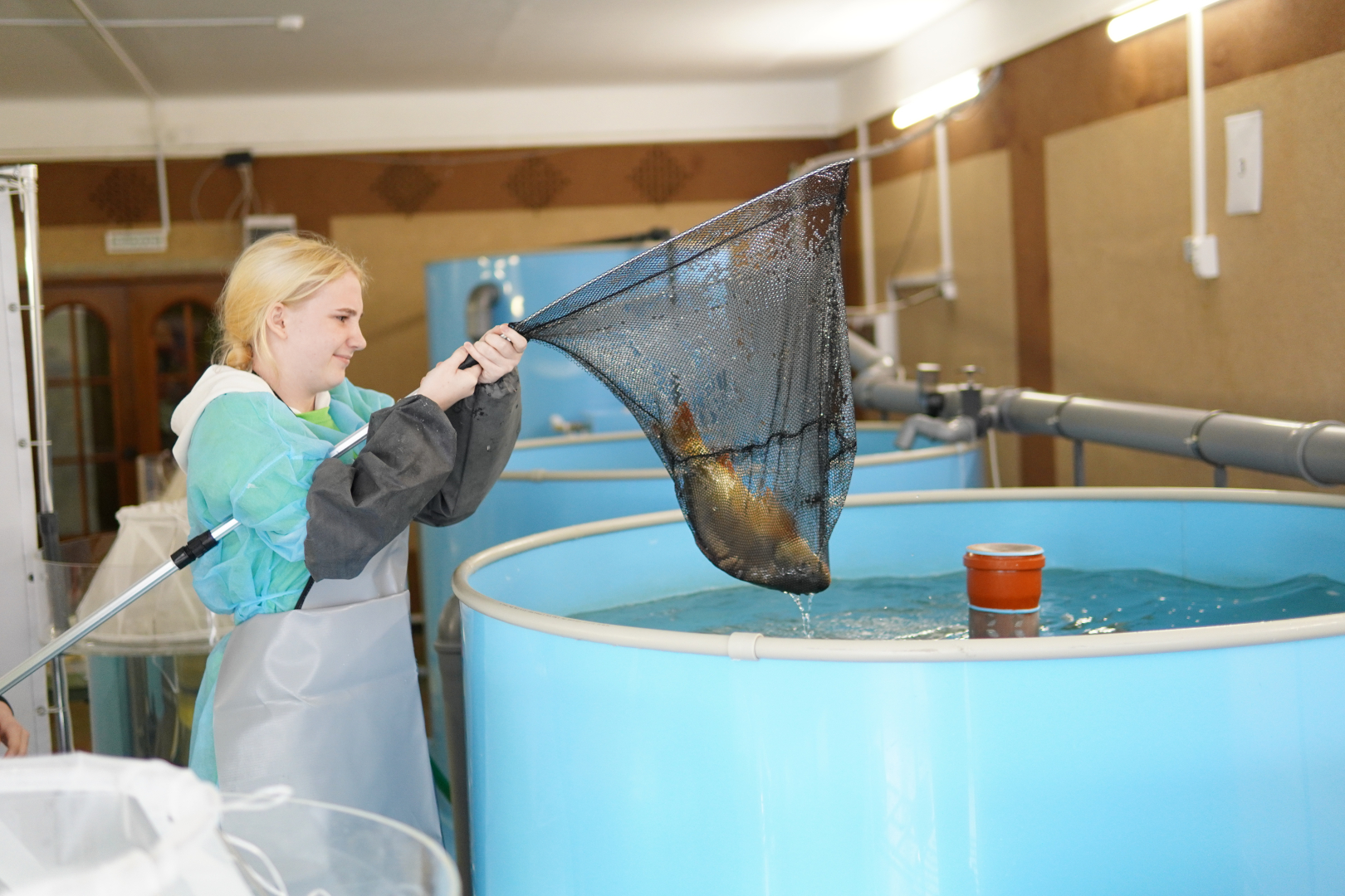 Занятия студентов по аквакультуре/ Фото: КГМТУ