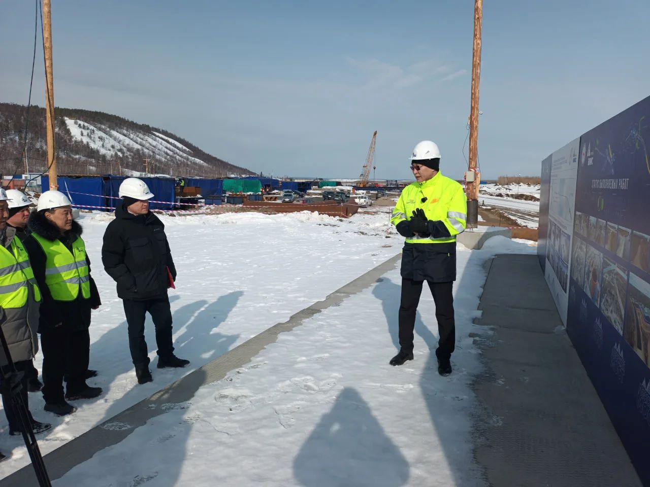 Строительство Ленского моста на ряде участков идет с опережением графика / Фото: Минтранс Якутии