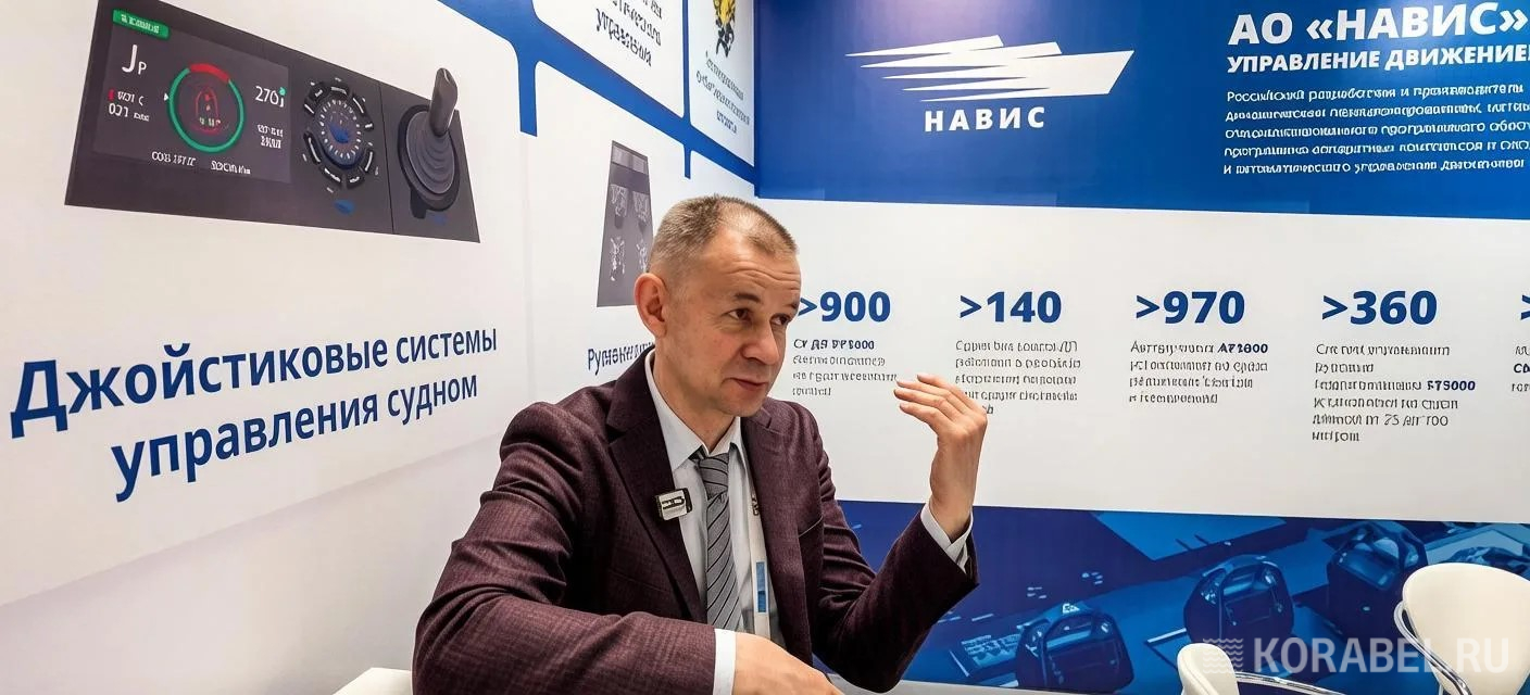 Андрей Хорошунов, менеджер по продажам АО "Навис" в ходе интервью на Морском конгрессе 2026 / Фото: Корабел.Ру