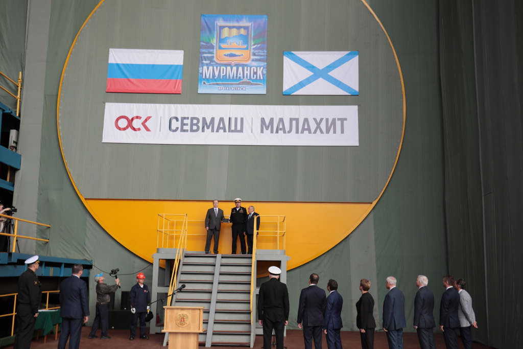 Закладка многоцелевого атомного подводного крейсера «Мурманск» проекта «Ясень-М» / Фото: пресс-служба ОСК