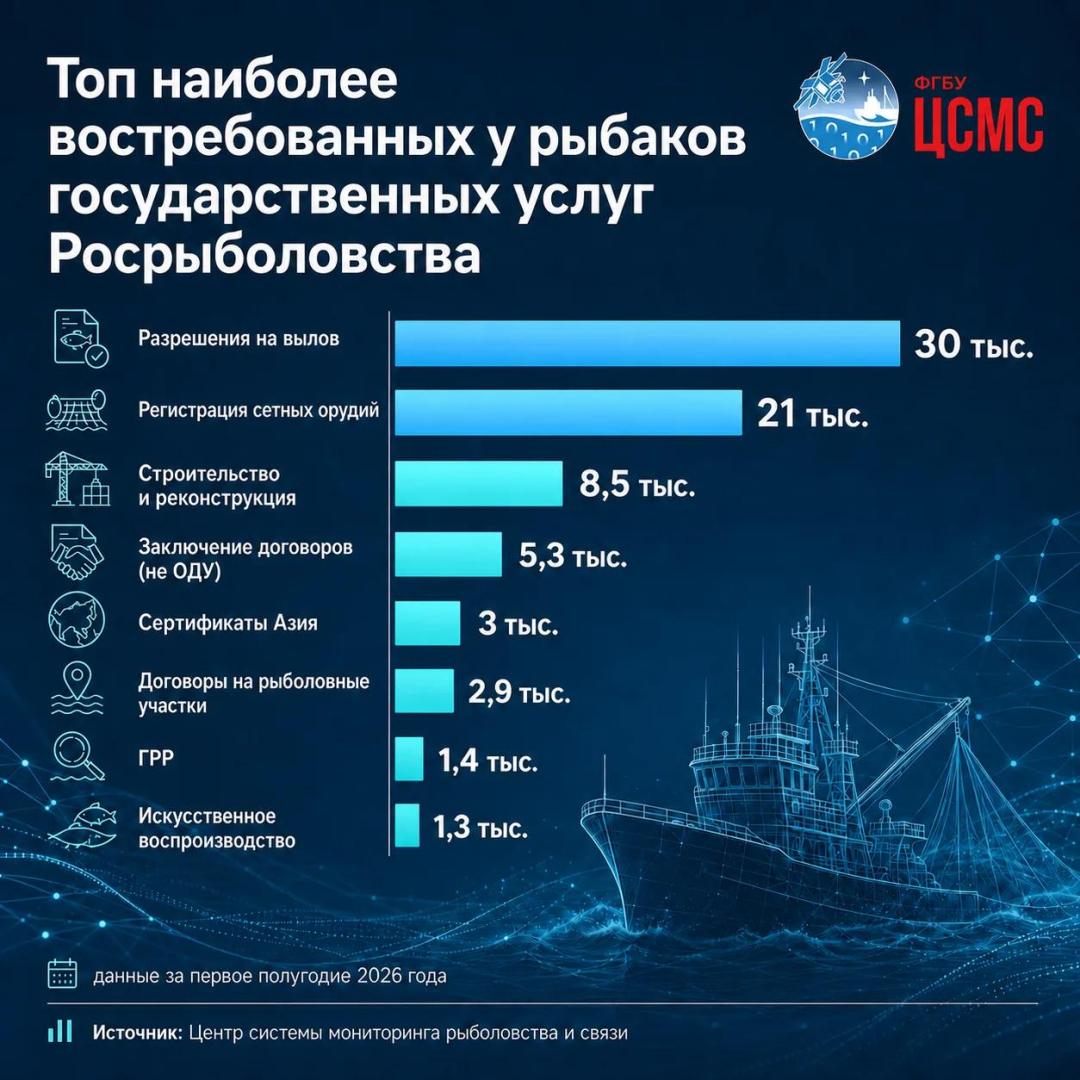 В Росрыболвстве оценили востребованность электронных услуг у рыбопромышленников / Фото: Росрыболовство
