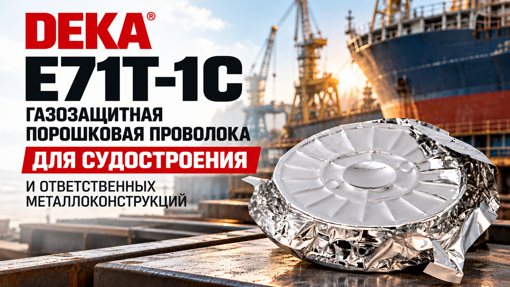 DEKA E71T-1C — газозащитная порошковая проволока для судостроения и ответственных металлоконструкций / Фото: DEKA