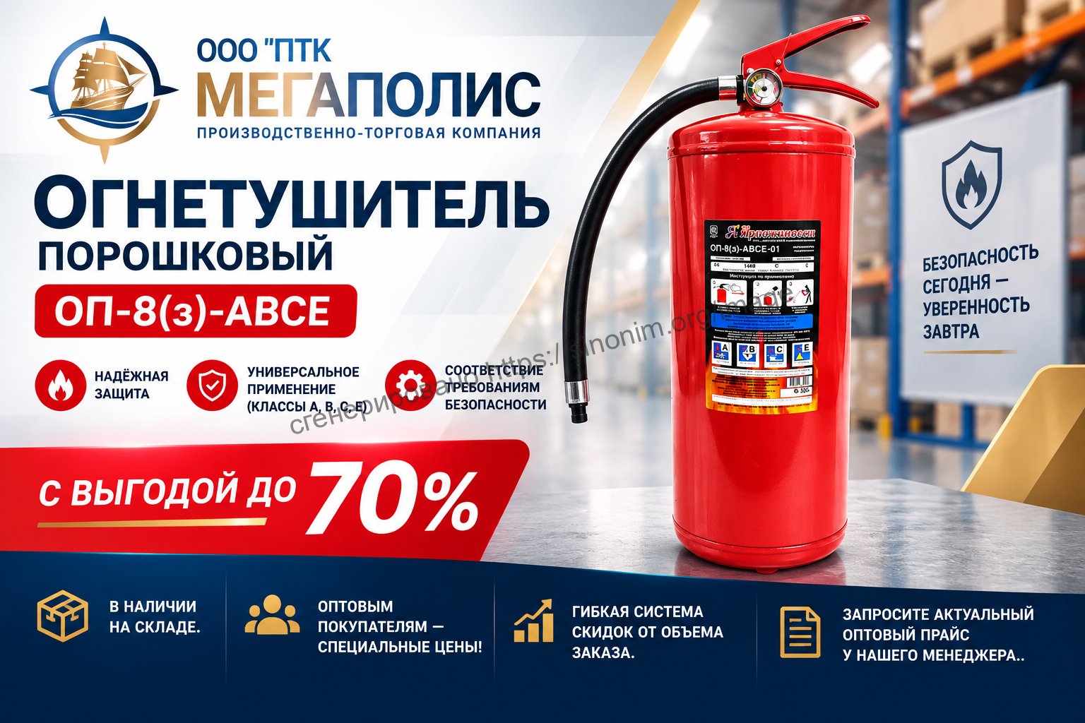 Распродажа огнетушителей ОП-8 / Фото: ПТК Мегаполис